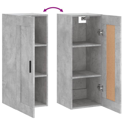 vidaXL Wall Mounted Cabinet Concrete Grey 34.5x34x90 cm Engineered Wood