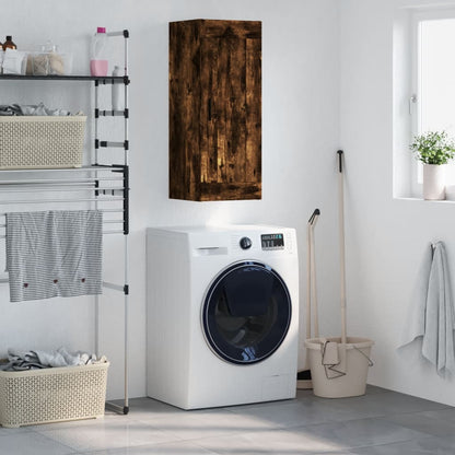 vidaXL Wall Mounted Cabinet Smoked Oak 34.5x34x90 cm Engineered Wood