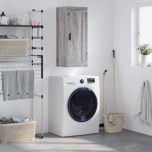 vidaXL Wall Mounted Cabinet Grey Sonoma 34,5x34x90 cm Engineered Wood