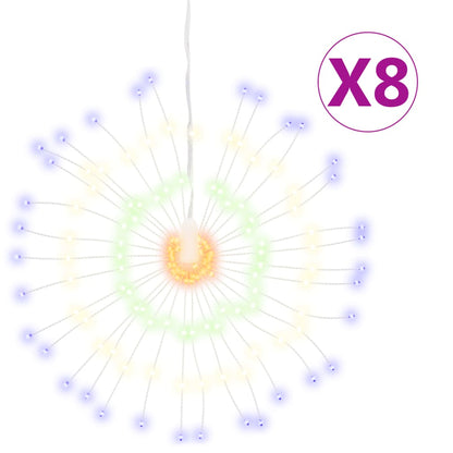 vidaXL Christmas Starburst Lights 140 LEDs 8 pcs Multicolour 17 cm