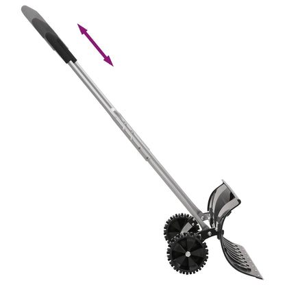 vidaXL Snow Shovel with Extendable Handle Black 66 cm Blade Steel