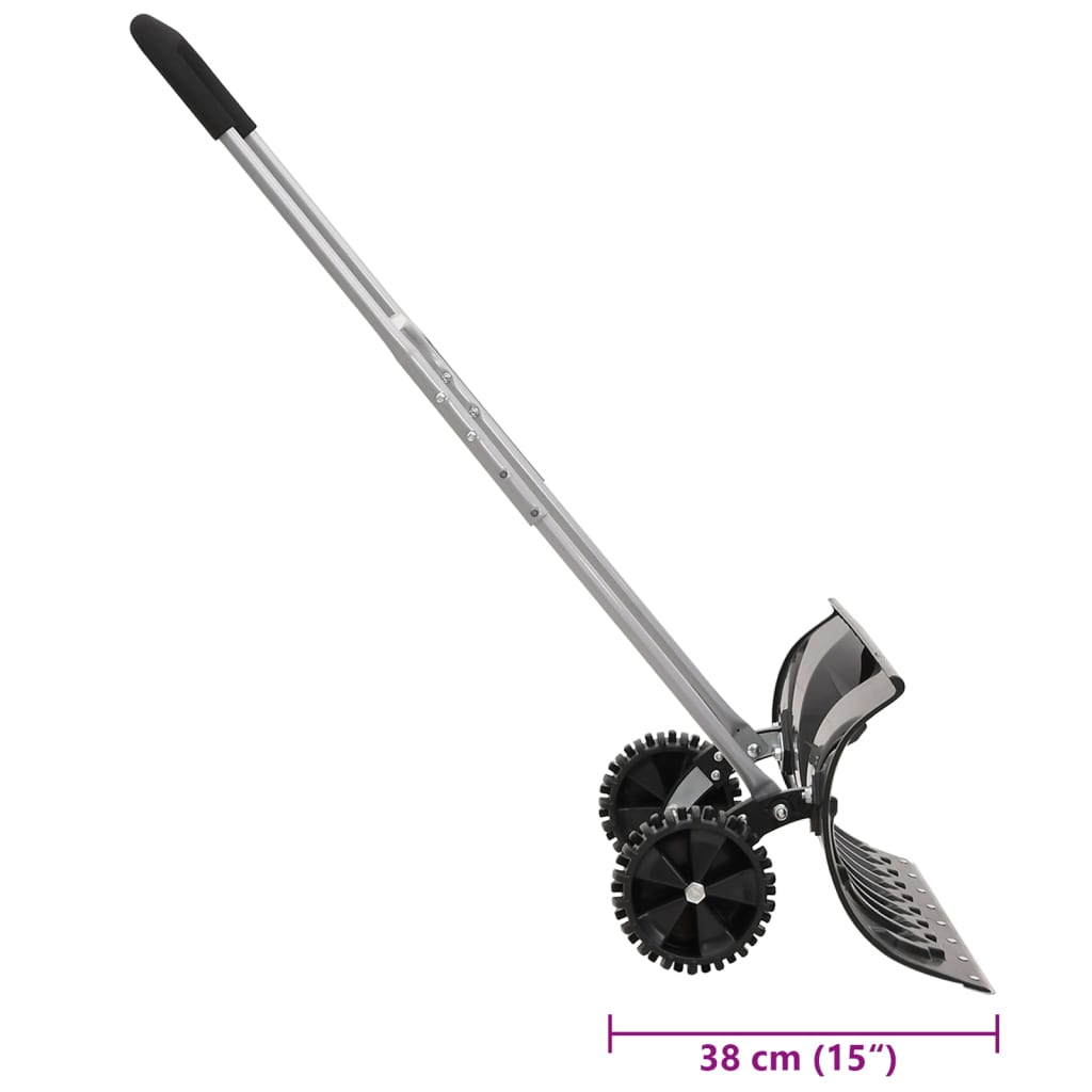 vidaXL Snow Shovel with Extendable Handle Black 66 cm Blade Steel