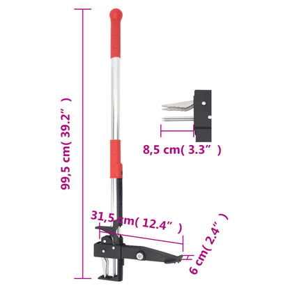 vidaXL Weed Remover Red and Silver 99,5 cm Anodised Aluminium