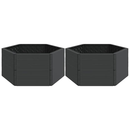 vidaXL Garden Planters 2 pcs Anthracite PP