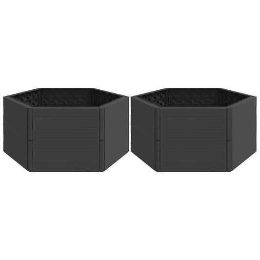vidaXL Garden Planters 2 pcs Anthracite PP