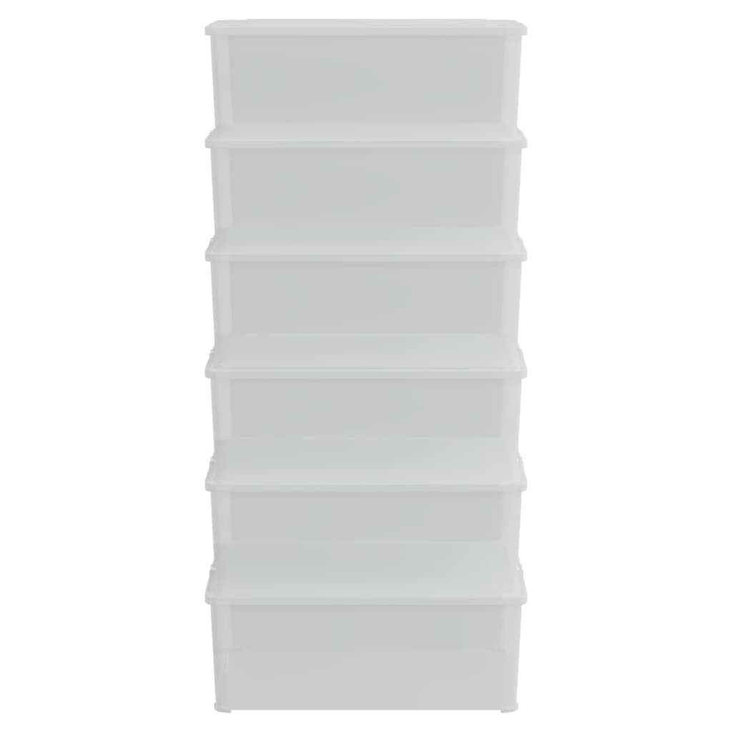 vidaXL Plastic Storage Boxes 6 pcs 10 L Stackable
