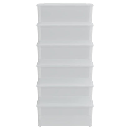 vidaXL Plastic Storage Boxes 6 pcs 10 L Stackable