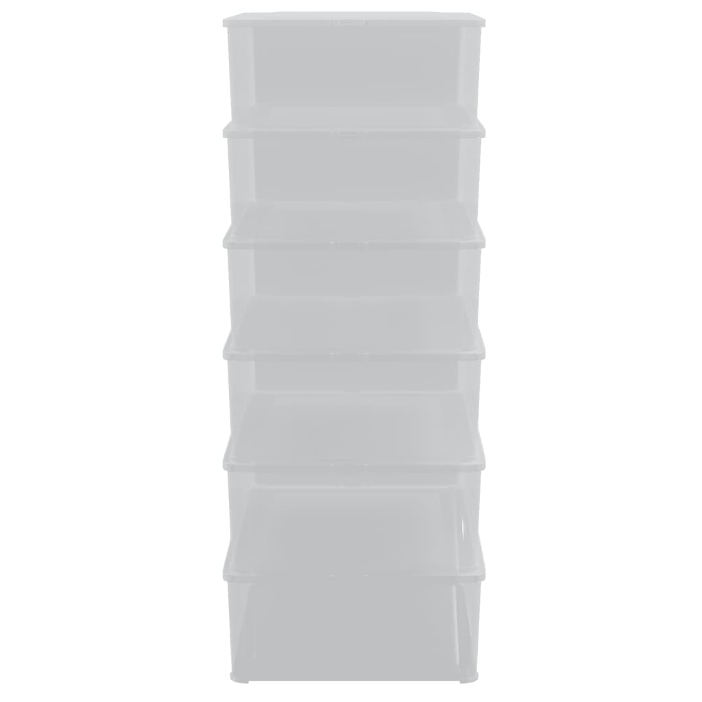 vidaXL Plastic Storage Boxes 6 pcs 25 L Stackable
