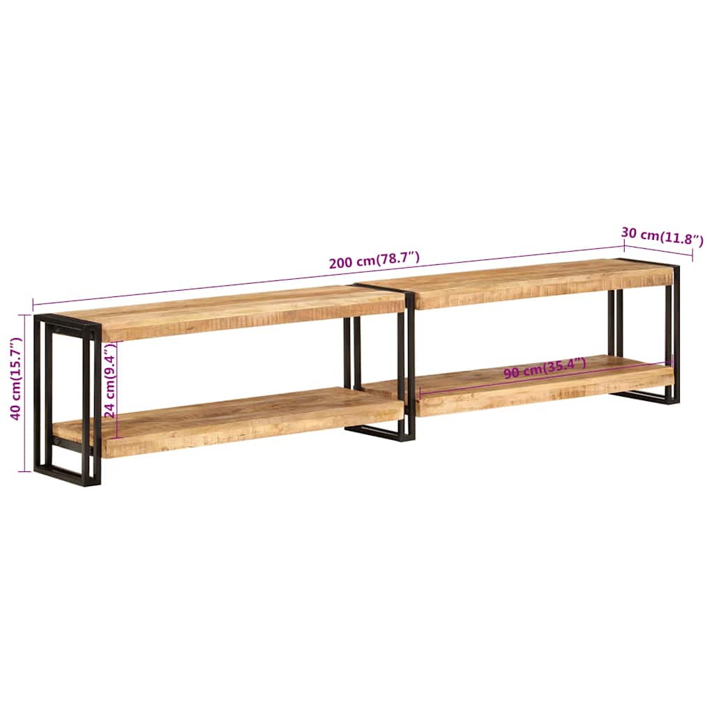 vidaXL TV Cabinet 200x30x40 cm Solid Wood Mango