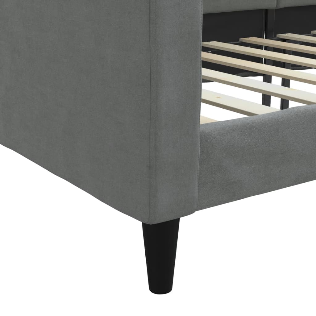 vidaXL Day Bed without Mattress Dark Grey 90x190 cm Single Fabric