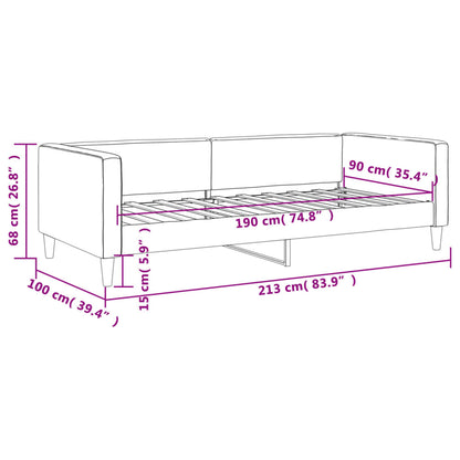 vidaXL Day Bed without Mattress Dark Grey 90x190 cm Single Fabric