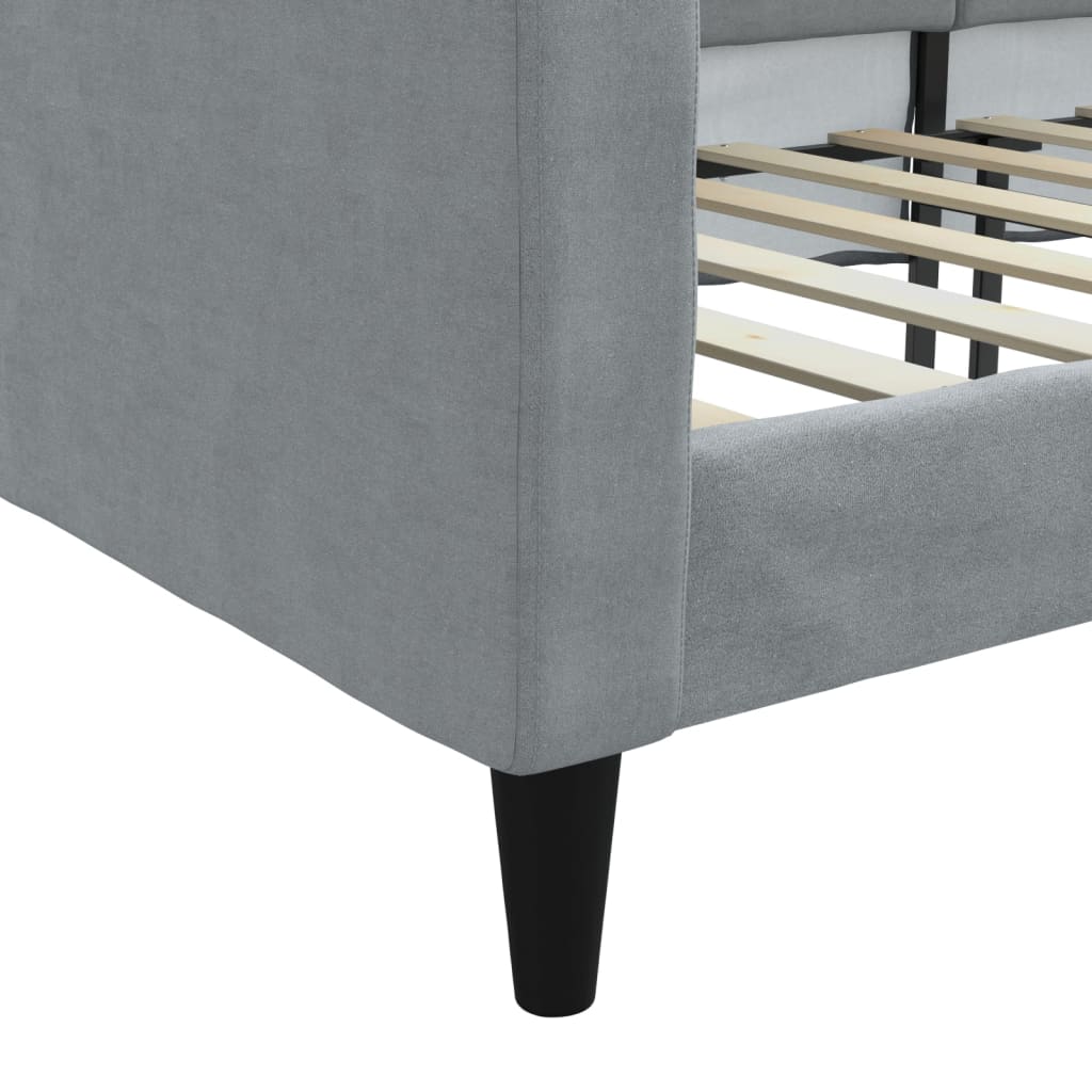 vidaXL Day Bed without Mattress Light Grey 90x190 cm Single Fabric