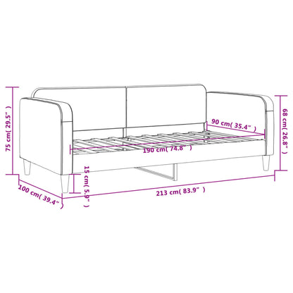 vidaXL Day Bed without Mattress Light Grey 90x190 cm Single Fabric