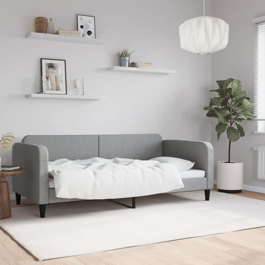 vidaXL Day Bed without Mattress Light Grey 90x190 cm Single Fabric