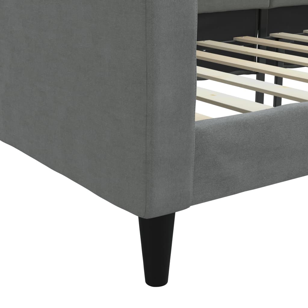 vidaXL Day Bed without Mattress Dark Grey 90x190 cm Single Fabric