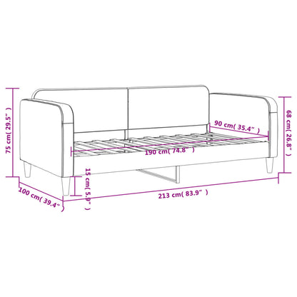 vidaXL Day Bed without Mattress Dark Grey 90x190 cm Single Fabric