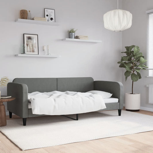 vidaXL Day Bed without Mattress Dark Grey 90x190 cm Single Fabric