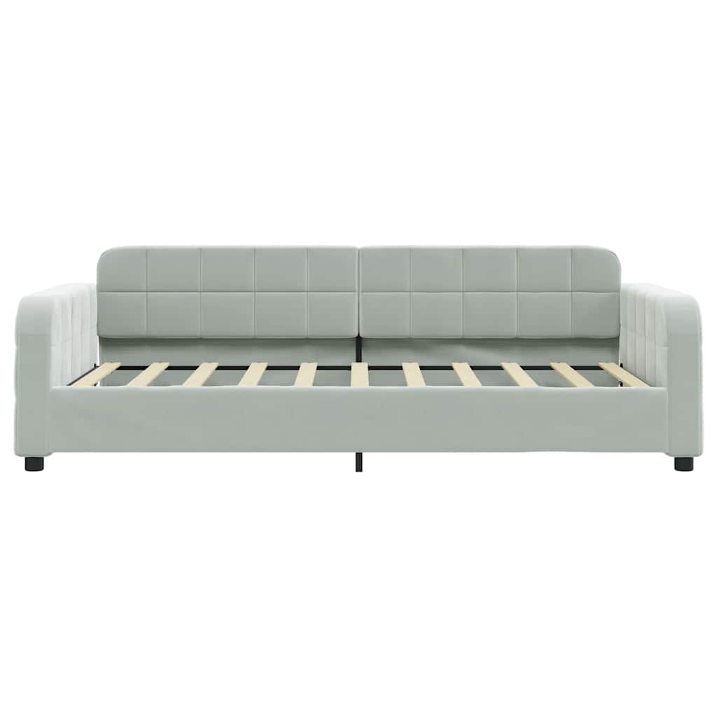 vidaXL Day Bed without Mattress Light Grey 90x190 cm Single Velvet
