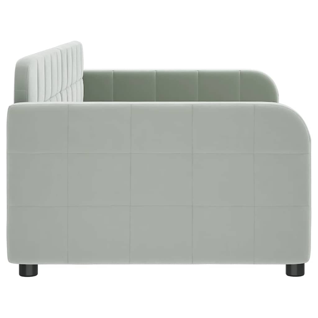 vidaXL Day Bed without Mattress Light Grey 90x190 cm Single Velvet