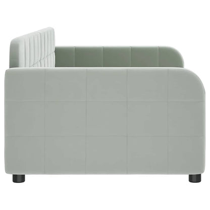 vidaXL Day Bed without Mattress Light Grey 90x190 cm Single Velvet