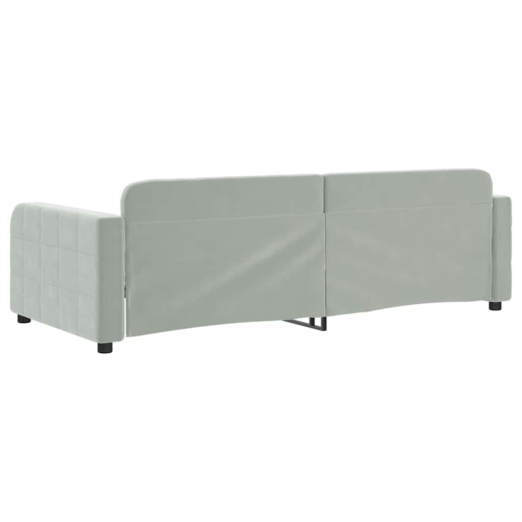 vidaXL Day Bed without Mattress Light Grey 90x190 cm Single Velvet