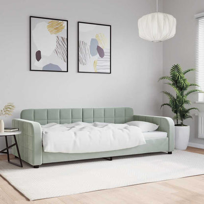 vidaXL Day Bed without Mattress Light Grey 90x190 cm Single Velvet