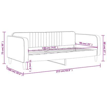 vidaXL Day Bed without Mattress Dark Grey 90x190 cm Single Velvet