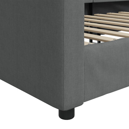 vidaXL Day Bed without Mattress Dark Grey 90x190 cm Single Fabric