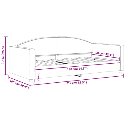 vidaXL Day Bed without Mattress Dark Grey 90x190 cm Single Fabric