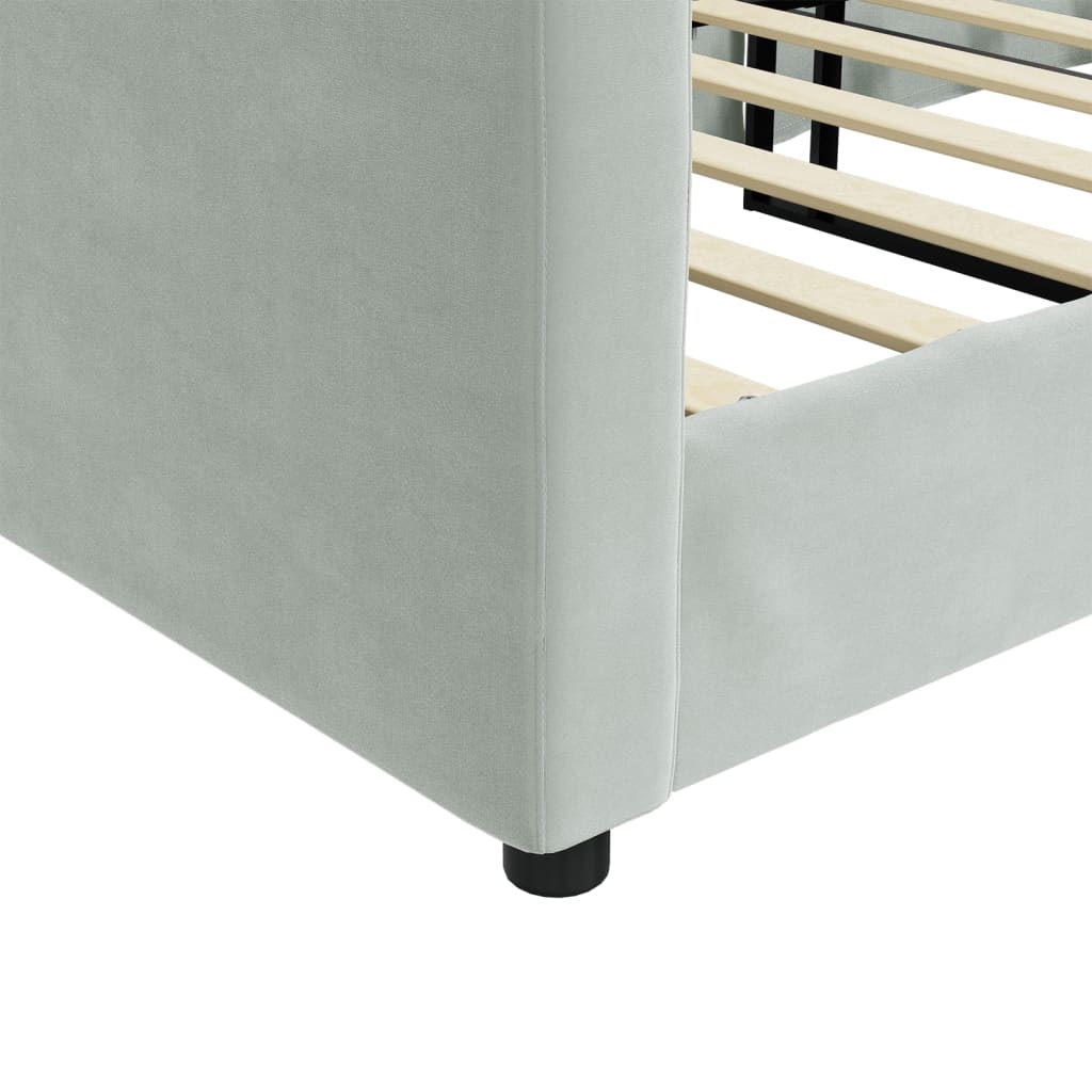 vidaXL Day Bed without Mattress Light Grey 90x190 cm Single Velvet