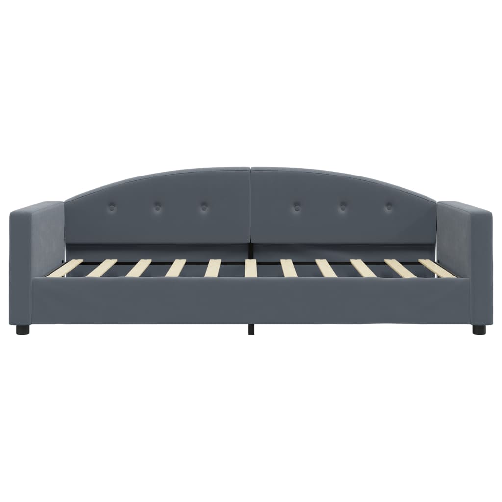 vidaXL Day Bed without Mattress Dark Grey 90x190 cm Single Velvet