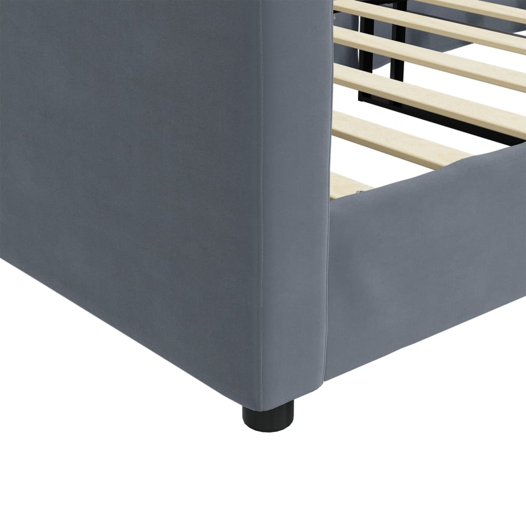 vidaXL Day Bed without Mattress Dark Grey 90x190 cm Single Velvet