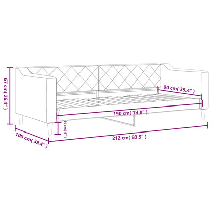 vidaXL Day Bed without Mattress Dark Grey 90x190 cm Single Fabric