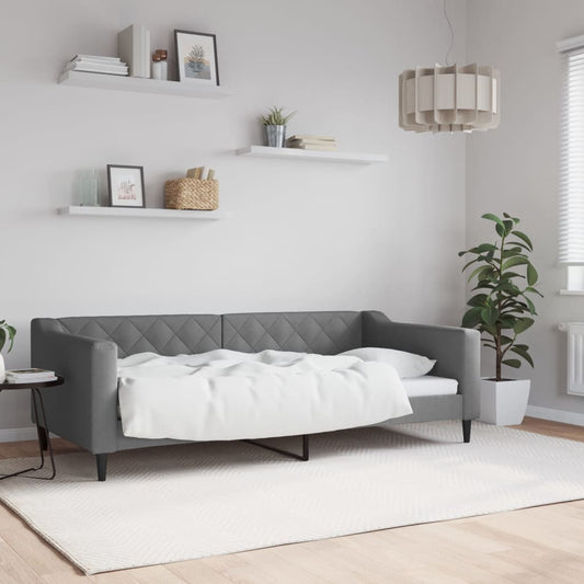 vidaXL Day Bed without Mattress Dark Grey 90x190 cm Single Fabric