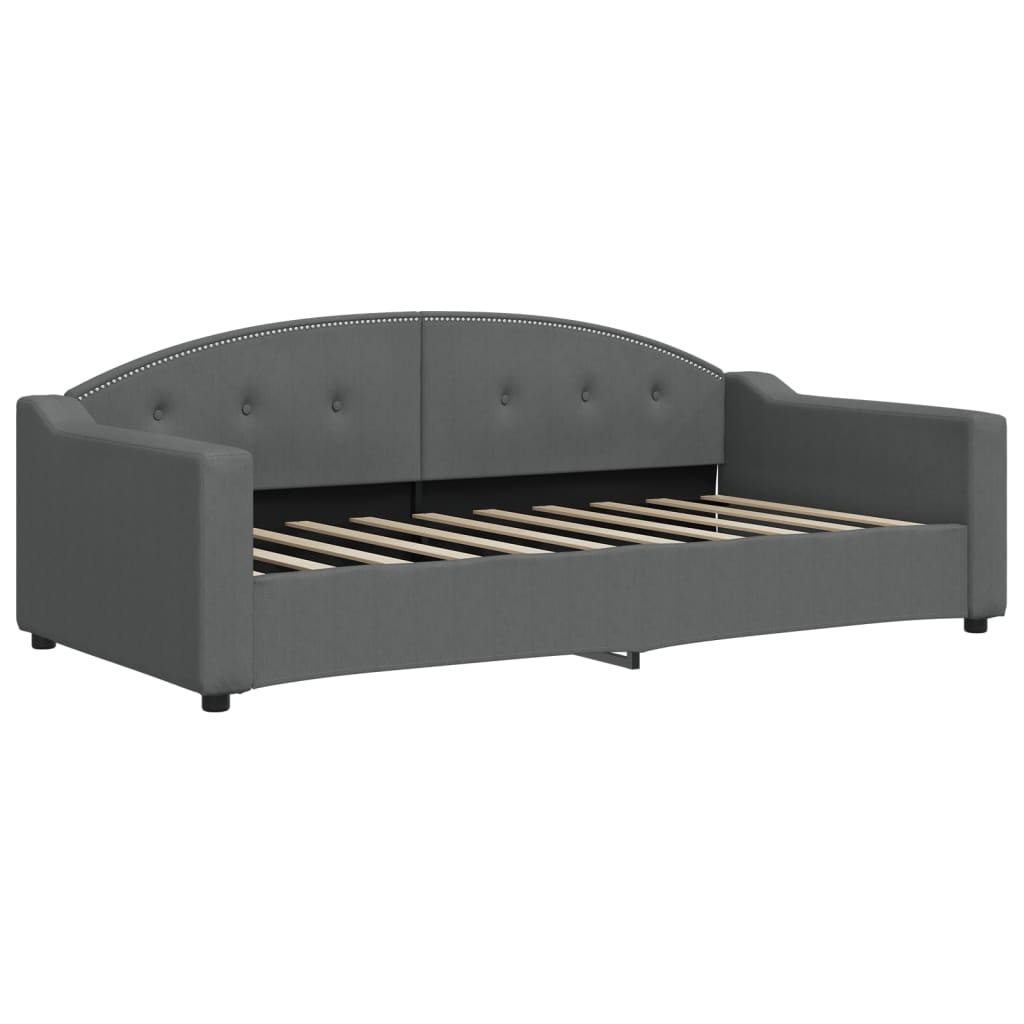 vidaXL Day Bed without Mattress Dark Grey 90x190 cm Single Fabric