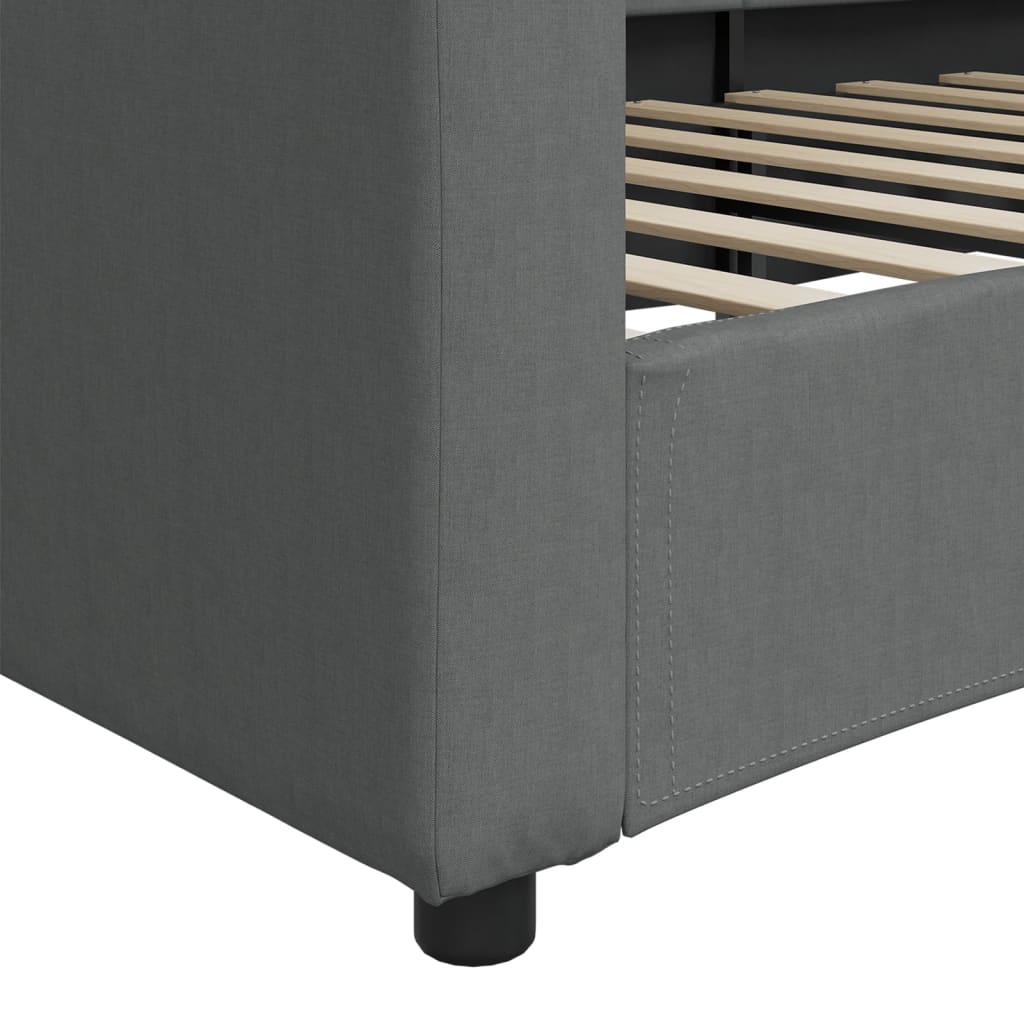 vidaXL Day Bed without Mattress Dark Grey 90x190 cm Single Fabric