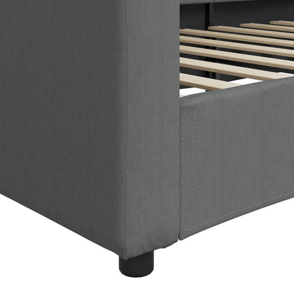 vidaXL Day Bed without Mattress Dark Grey 90x190 cm Single Fabric