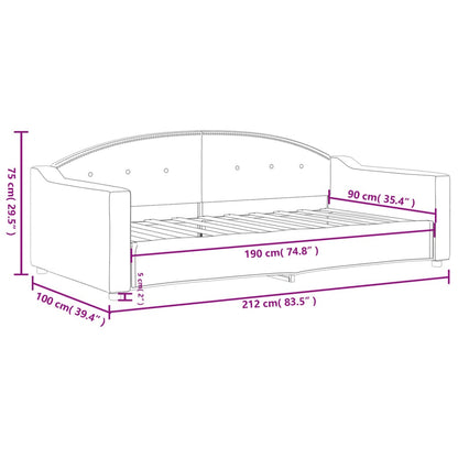 vidaXL Day Bed without Mattress Dark Grey 90x190 cm Single Fabric