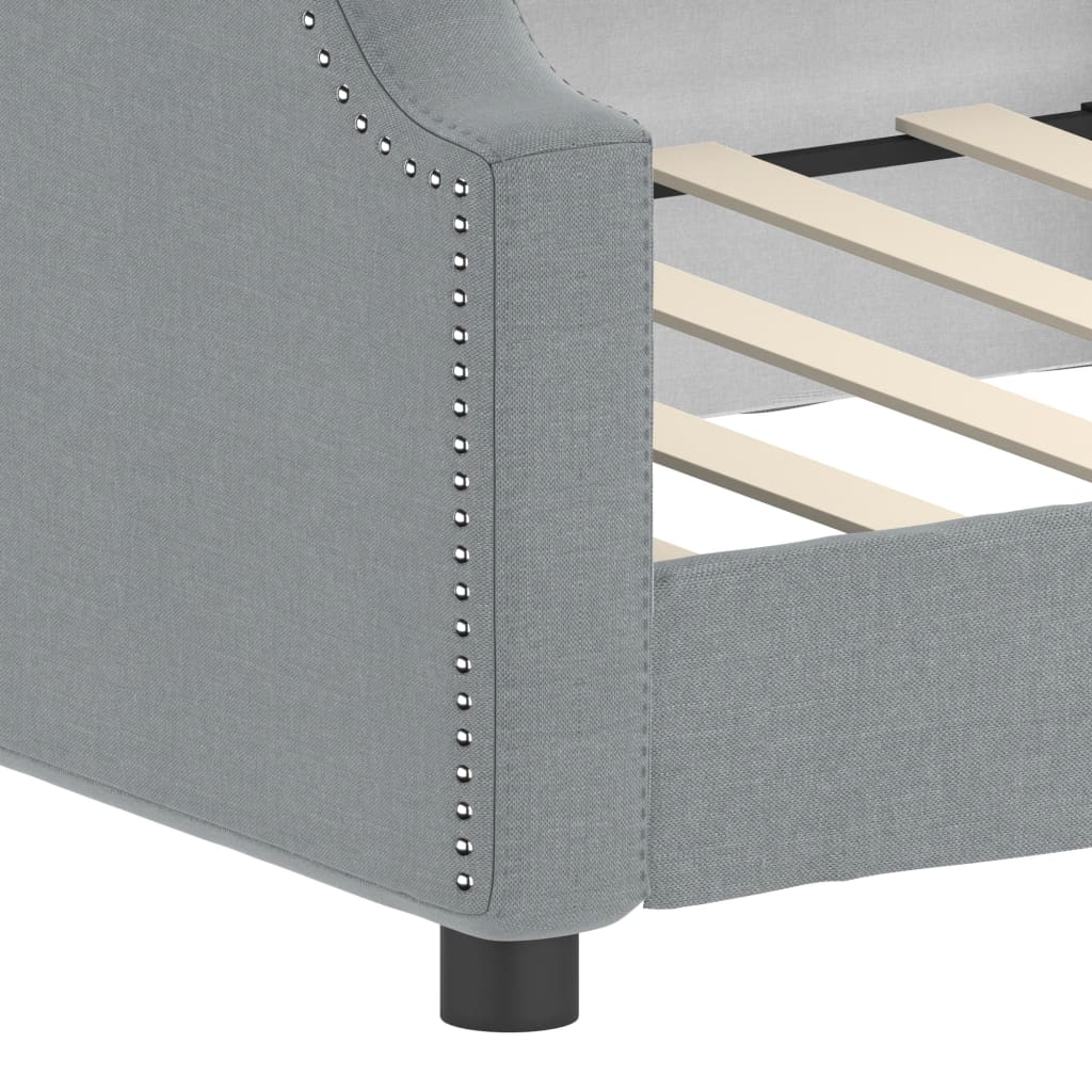 vidaXL Day Bed without Mattress Light Grey 90x190 cm Single Fabric