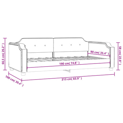 vidaXL Day Bed without Mattress Light Grey 90x190 cm Single Fabric