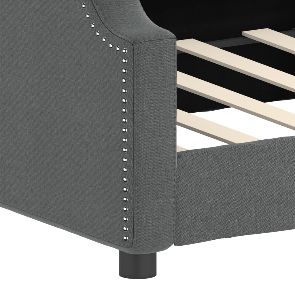 vidaXL Day Bed without Mattress Dark Grey 90x190 cm Single Fabric