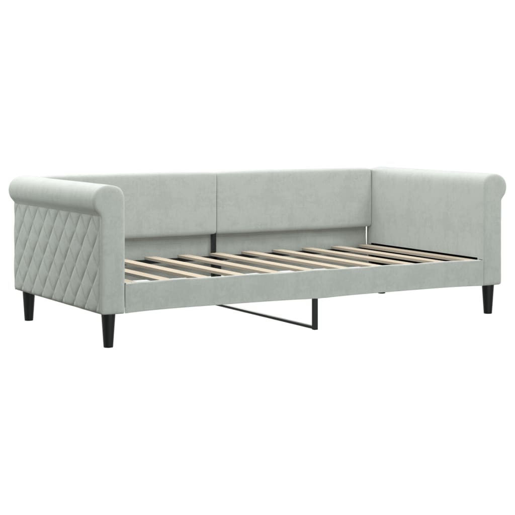 vidaXL Day Bed without Mattress Light Grey 90x190 cm Single Velvet