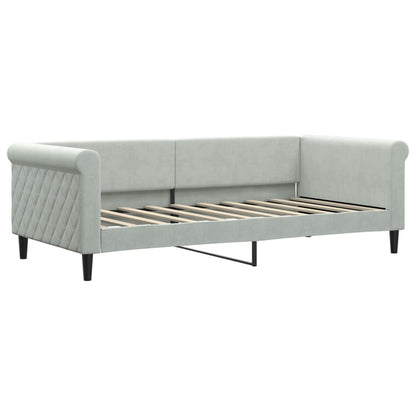 vidaXL Day Bed without Mattress Light Grey 90x190 cm Single Velvet