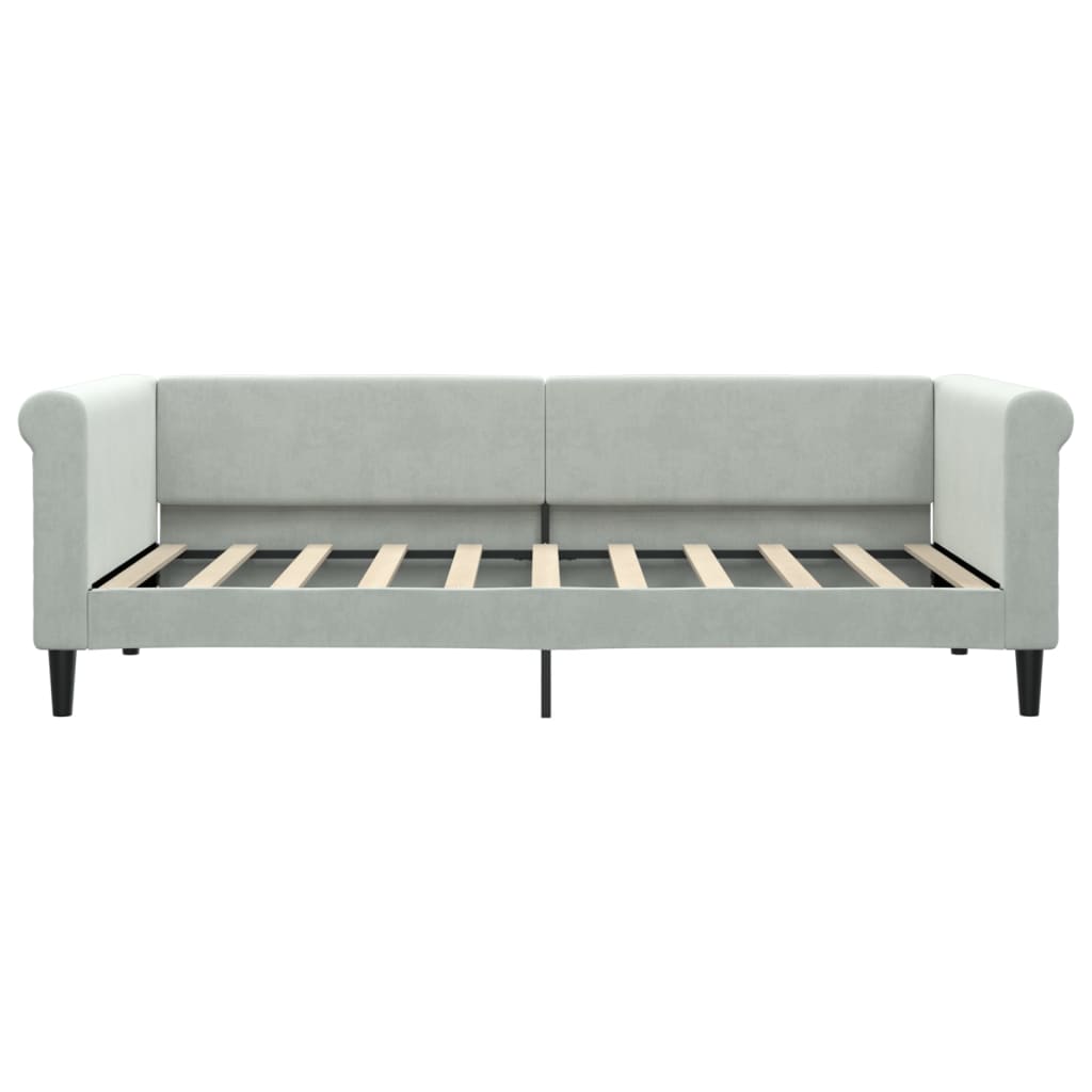 vidaXL Day Bed without Mattress Light Grey 90x190 cm Single Velvet
