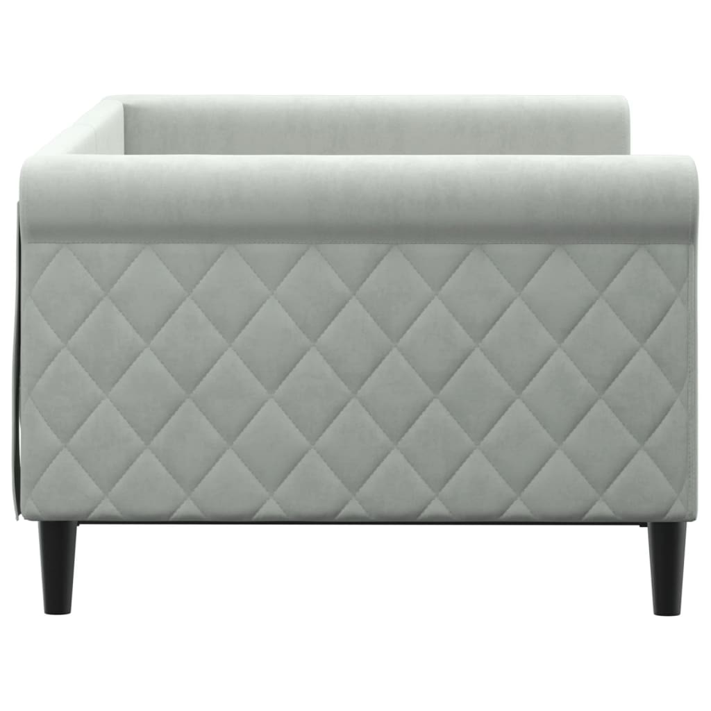 vidaXL Day Bed without Mattress Light Grey 90x190 cm Single Velvet