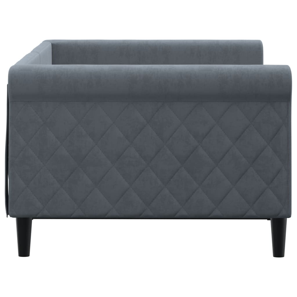 vidaXL Day Bed without Mattress Dark Grey 90x190 cm Single Velvet