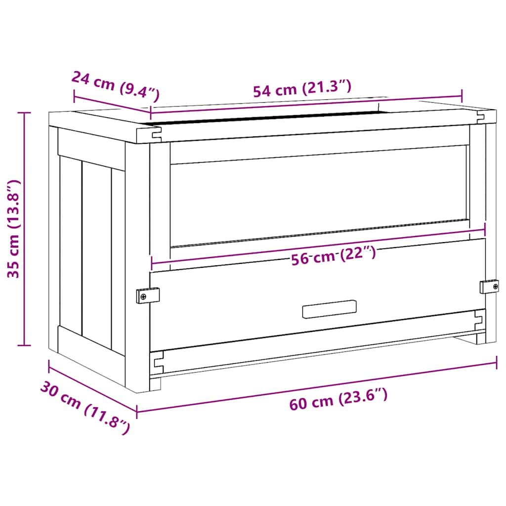 vidaXL Hamster Cage 60x30x35 cm Solid Wood Fir