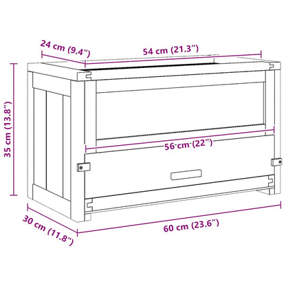 vidaXL Hamster Cage 60x30x35 cm Solid Wood Fir