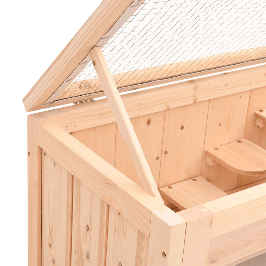 vidaXL Hamster Cage 60x35,5x42 cm Solid Wood Fir