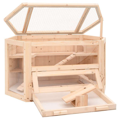 vidaXL Hamster Cage 80x40x43 cm Solid Wood Fir